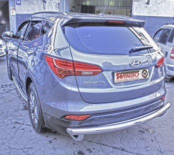 Защита заднего бампера WINBO (Ø60 мм, нержавейка) Hyundai Santa Fe 3 DM дорестайлинг (2012-2016)
