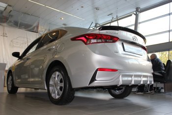 Накладка заднего бампера Автократ Hyundai Solaris 2 HCR дорестайлинг (2017-2020)