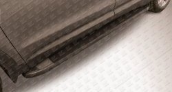 13 799 р. Алюминиевые пороги Slitkoff Optima Black  Hyundai Grand Santa Fe  1 DM (2013-2016). Увеличить фотографию 1