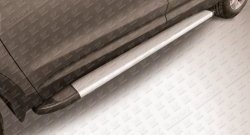 13 799 р. Алюминиевые пороги Slitkoff Optima Silver  Hyundai Grand Santa Fe  1 DM (2013-2016). Увеличить фотографию 1