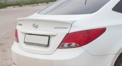 2 599 р. Лип спойлер Кураж средний  Hyundai Solaris  1 седан (2014-2017) (Неокрашенный). Увеличить фотографию 2