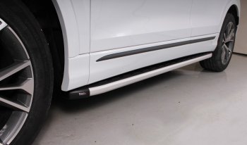 Пороги алюминиевые с пластиковой накладкой 2020 мм, ТСС Тюнинг Audi (Ауди) Q8 (Ку8)  4MN (2018-2024) 4MN