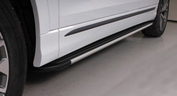 Пороги алюминиевые Slim line Silver 2020 мм, ТСС Тюнинг Audi (Ауди) Q8 (Ку8)  4MN (2018-2024) 4MN