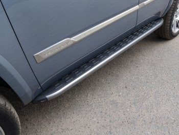 Пороги алюминиевые с пластиковой накладкой карбон серые 1920 мм, ТСС Тюнинг Cadillac (Кадиллак) Escalade (Эскалайд)  GMTK2 джип 5 дв. (2015-2020) GMTK2 джип 5 дв. короткая база