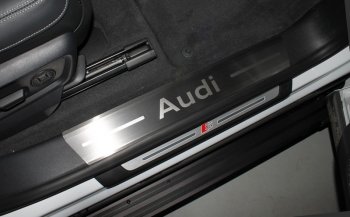 Накладки на пороги лист шлифованный надпись audi 4шт, ТСС Тюнинг Audi (Ауди) Q8 (Ку8)  4MN (2018-2024) 4MN
