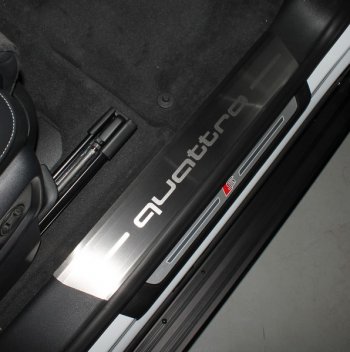 Накладки на пороги лист лист шлифованный надпись quattro 4шт, ТСС Тюнинг Audi (Ауди) Q8 (Ку8)  4MN (2018-2024) 4MN