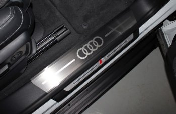 Накладки на пороги лист лист шлифованный надпись логотоп audi 4шт, ТСС Тюнинг Audi (Ауди) Q8 (Ку8)  4MN (2018-2024) 4MN