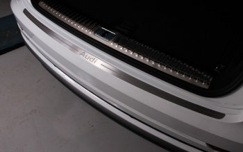 Накладка на задний бампер лист шлифованный надпись audi, ТСС Тюнинг Audi (Ауди) Q8 (Ку8)  4MN (2018-2024) 4MN