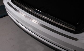 Накладка на задний бампер лист шлифованный логотоп audi, ТСС Тюнинг Audi (Ауди) Q8 (Ку8)  4MN (2018-2024) 4MN