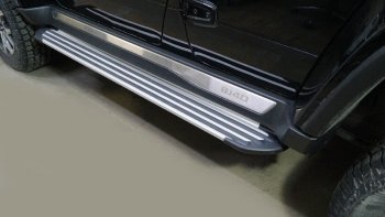 Пороги алюминиевые Slim Line Silver 1600 мм, ТСС Тюнинг BAIC (BAIC) BJ40 (БиДжей) (2022-2024)
