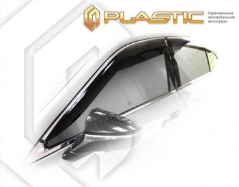 2 059 р. Ветровики дверей CA-Plastic  Lexus ES350  XV70 (2018-2022) (Classic полупрозрачный, Без хром. молдинга). Увеличить фотографию 1