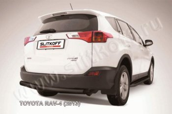 5 749 р. Защита задняя Slitkoff  Toyota RAV4  XA40 (2012-2015) (Цвет: серебристый). Увеличить фотографию 1